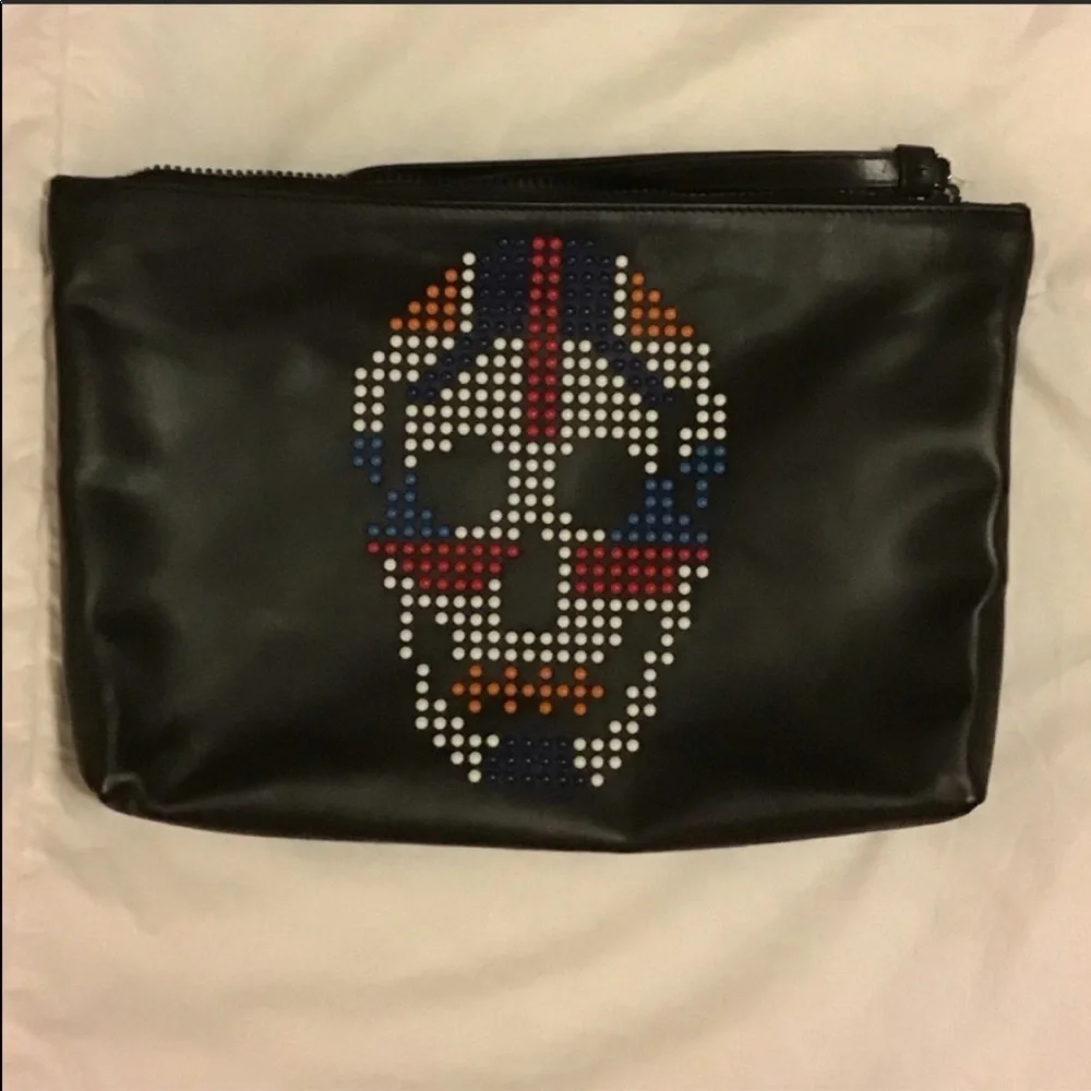 McQueen Union Jack studded large pouch